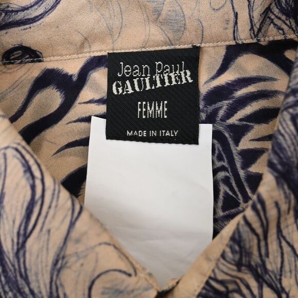 Jean Paul Gaultier Printed Button Down Shirt in Multicolor Silk - Picture 4 of 5